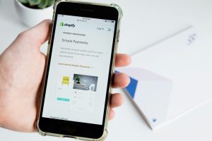 Shopify website on a smartphone